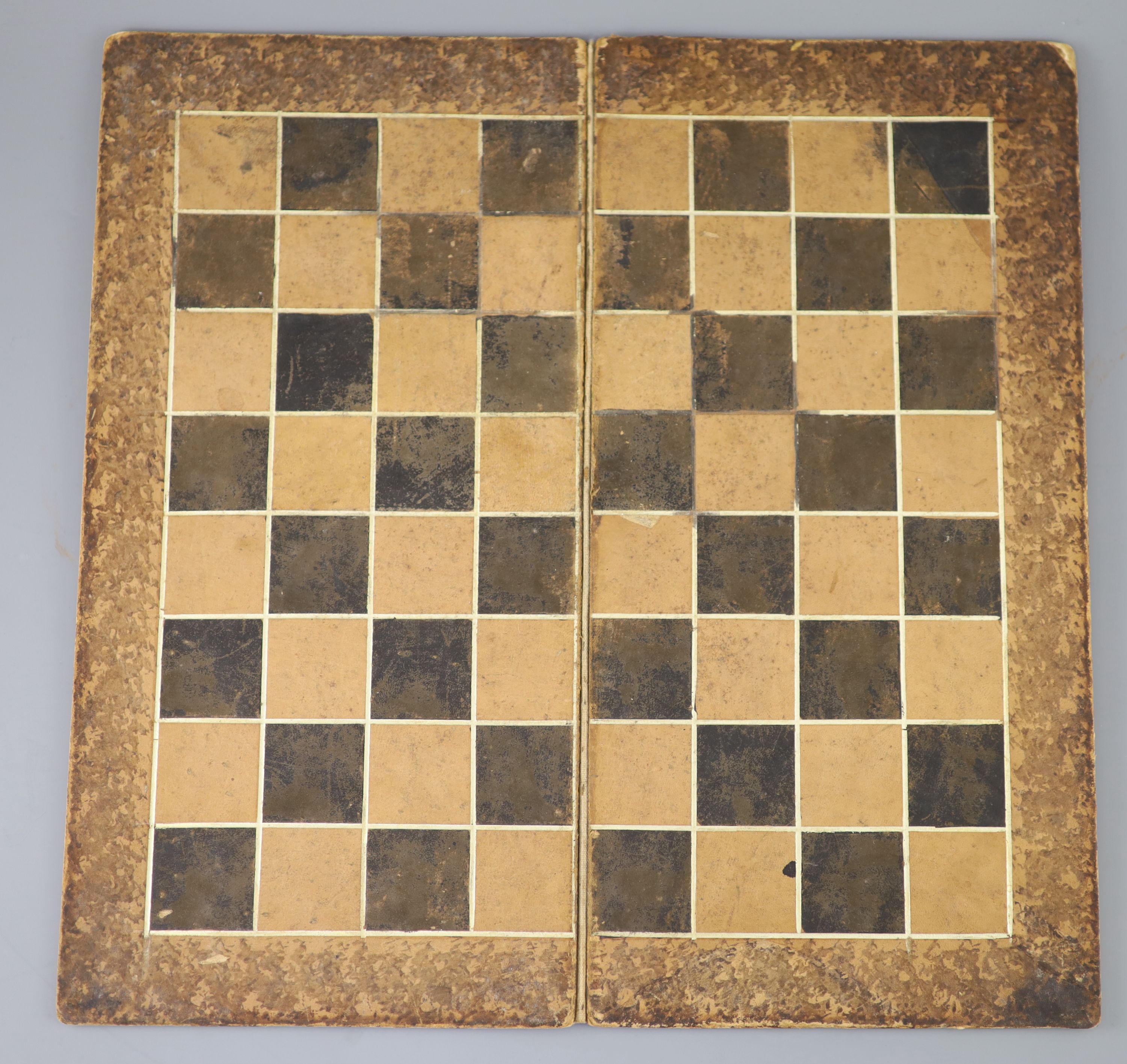 A Jaques London red and white ivory 2¾ Staunton chess set, c.1850, 8.25 x 6 x 4in.